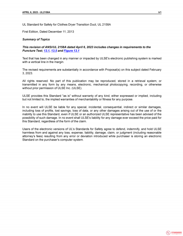 UL 2158A PDF UL 2158A PDF